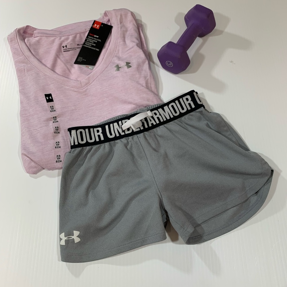 Under Armour Gray Athletic Shorts Junior Girls